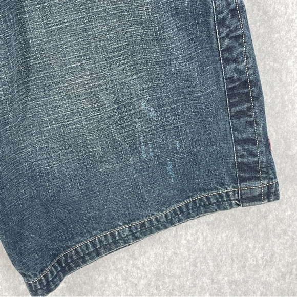 Vintage Jnco Jean Shorts 90s Skater Rare Dragon Design Baggy Fit Size 34 Blue - Picture 6 of 16